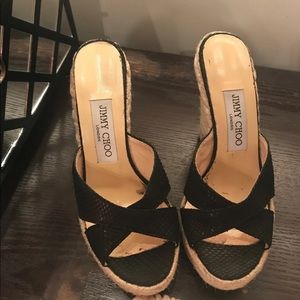 Jimmy Choo black platform espadrilles size 5